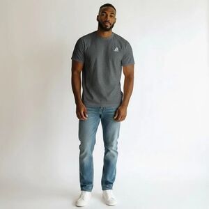 Reebok Tee Shirt Dri Fit Solid Gray Short Sleeve Crew Neck 100% Polyester XL